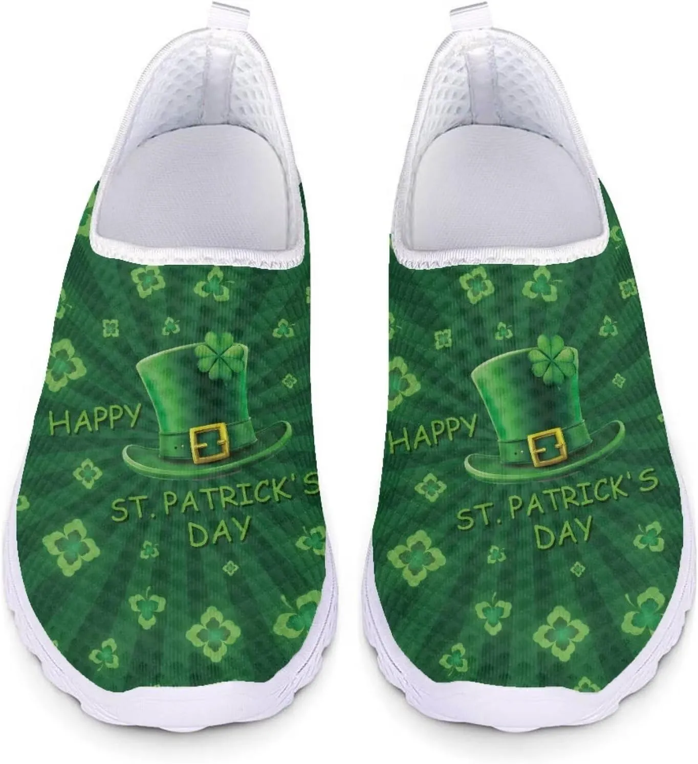 Womens Slip On Sneakers Patricks Day Shoes Athletic Tennis Shoe US 5.5-11.5