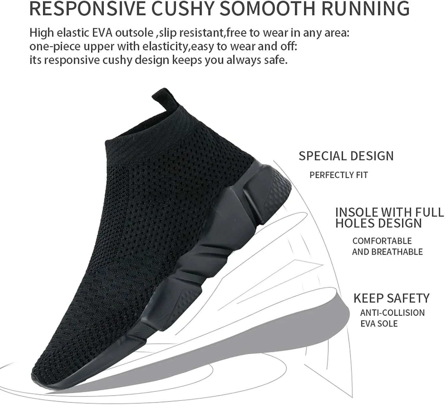 Women's Slip On Socks Sneakers Walking Shoes Running Tennis Athletic Gym Workout Non Slip Athletic Fashion Sneakers