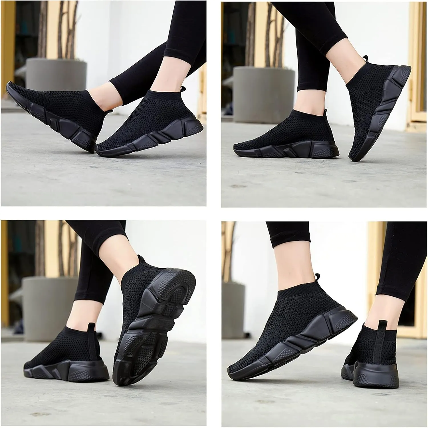 Women's Slip On Socks Sneakers Walking Shoes Running Tennis Athletic Gym Workout Non Slip Athletic Fashion Sneakers