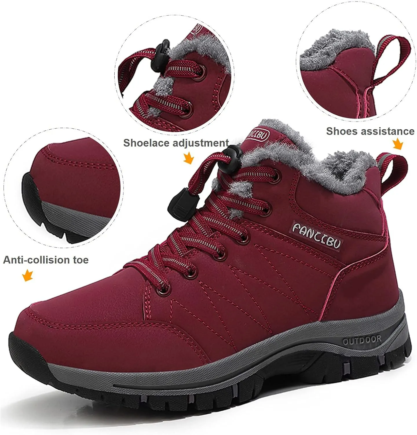 Women's Snow Boots Fur Lined Warm Ankle Boot Waterproof Anti-Slip Winter Outdoor Sports Shoes…