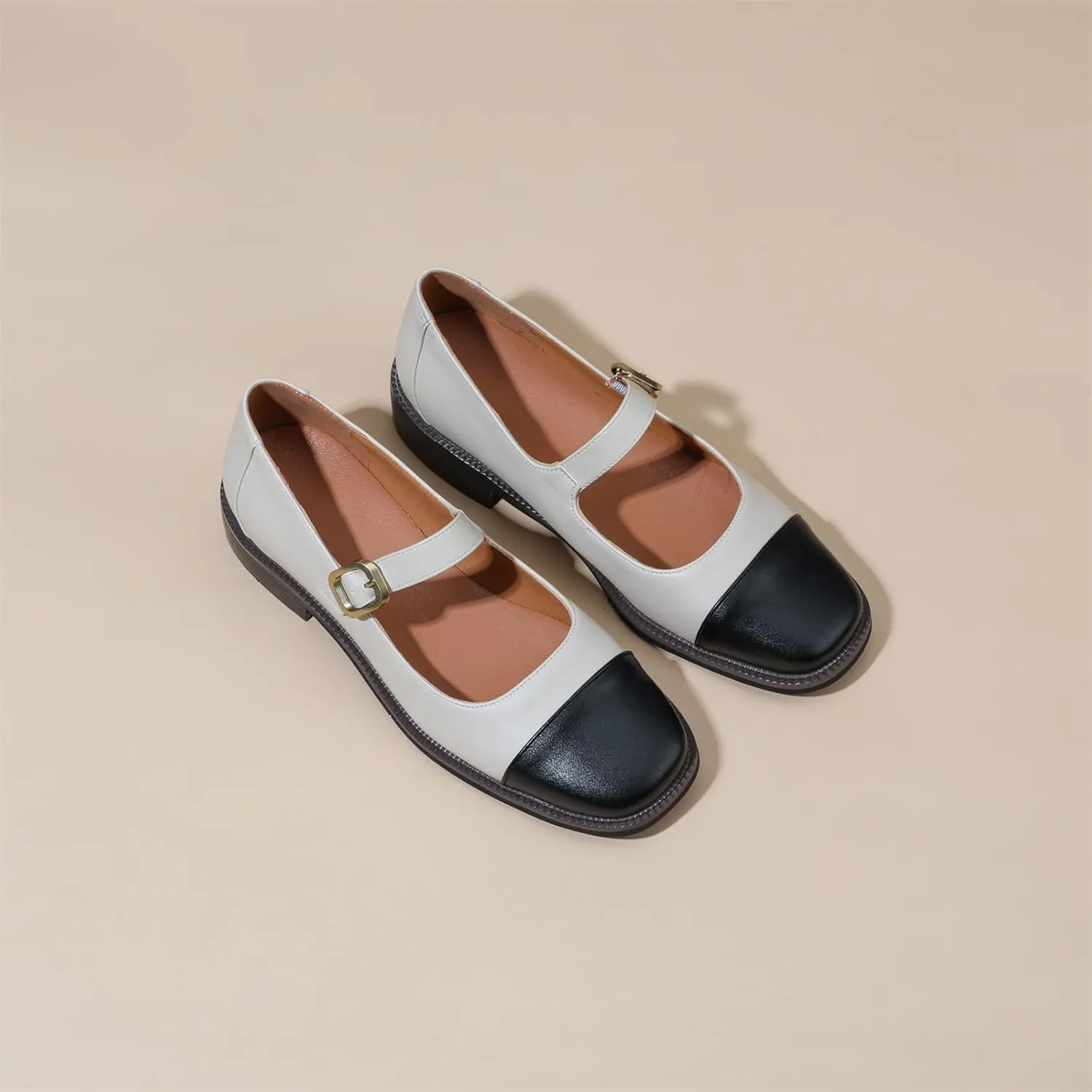 Women's Square Closed Cap Toe Pump Loafers Pull-On Buckle Metallic Comfortable Chunky Low Heel Office Student Work Casual Comfortable Fashion Business Daily Wear Dress Shoes