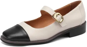 Women's Square Closed Cap Toe Pump Loafers Pull-On Buckle Metallic Comfortable Chunky Low Heel Office Student Work Casual Comfortable Fashion Business Daily Wear Dress Shoes