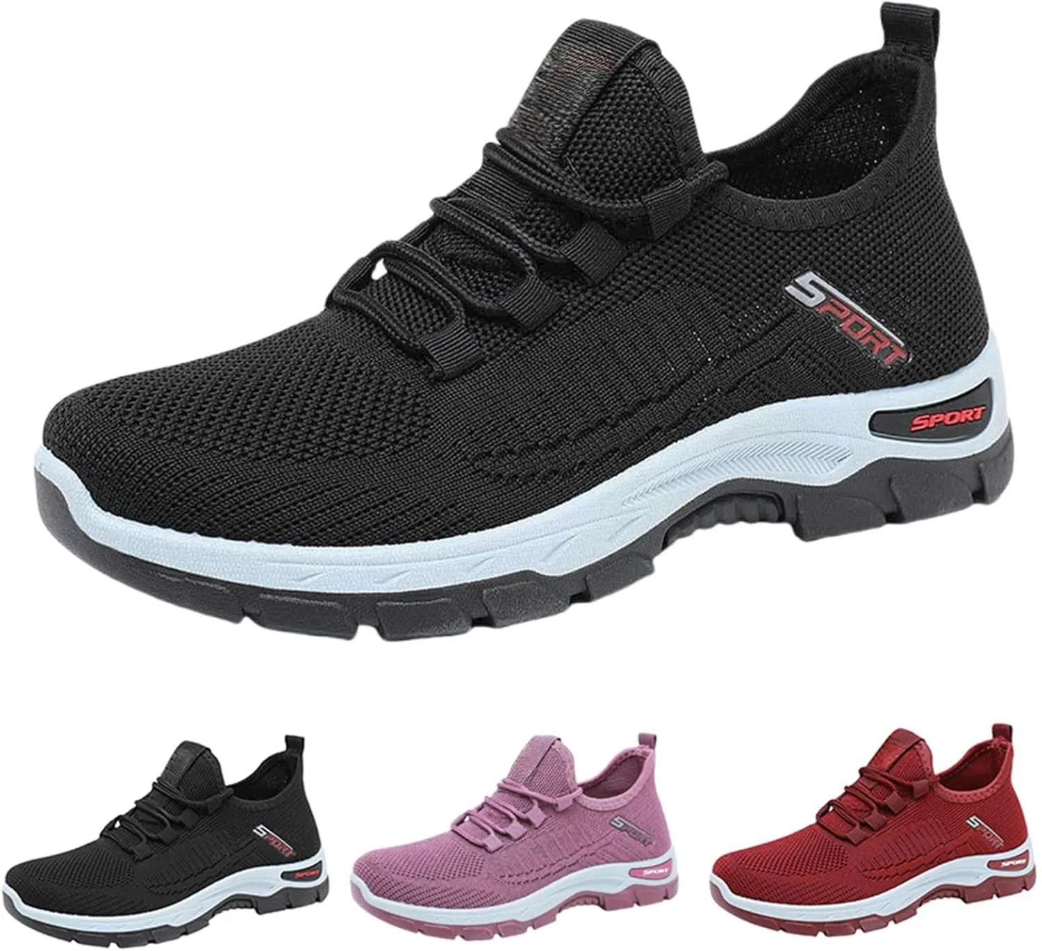Womens Summer Running Shoes 2025 Non Slip Shoes Breathable Lightweigh Non Slip Athletic Sports Walking Sneakers