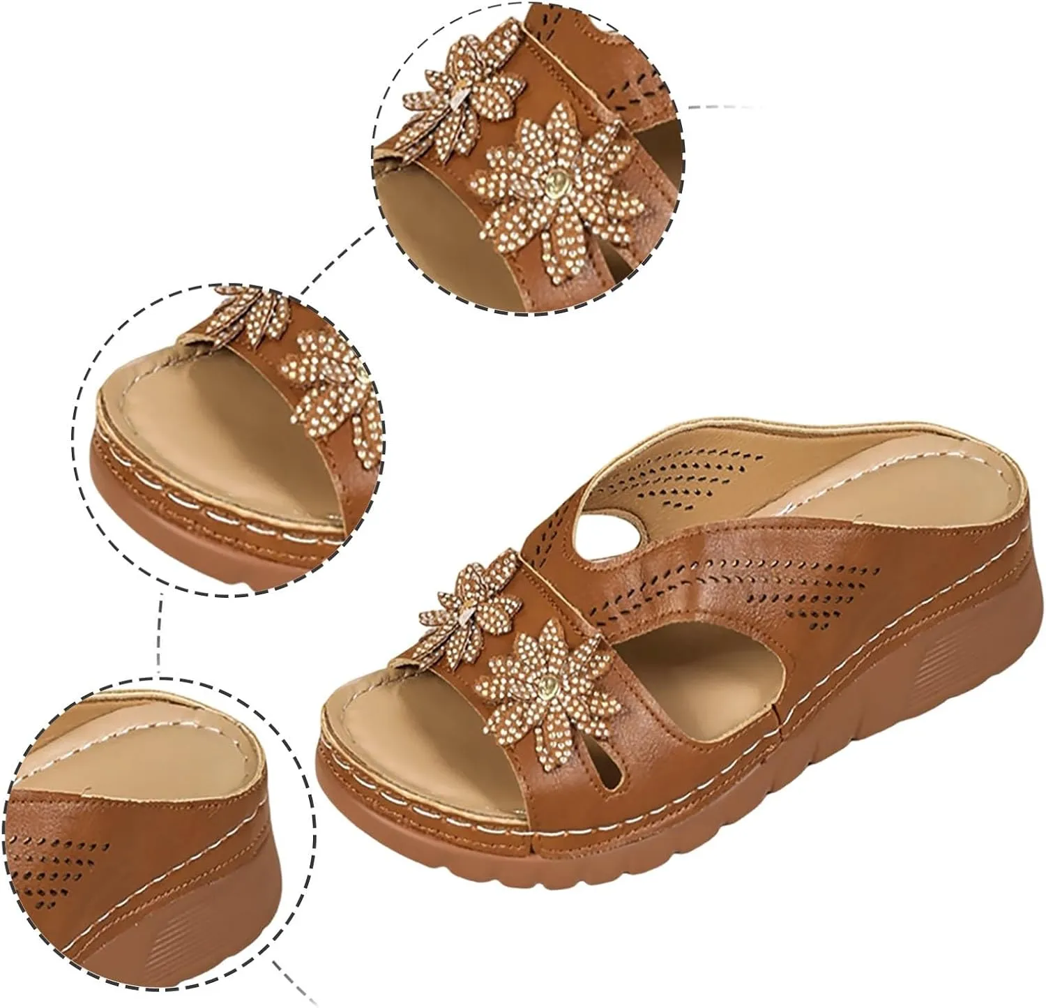 Women's Summer Slippers Open Toe Casual Flat Sandals Lightweight Comfortable Beach Slides for Travel Vacation