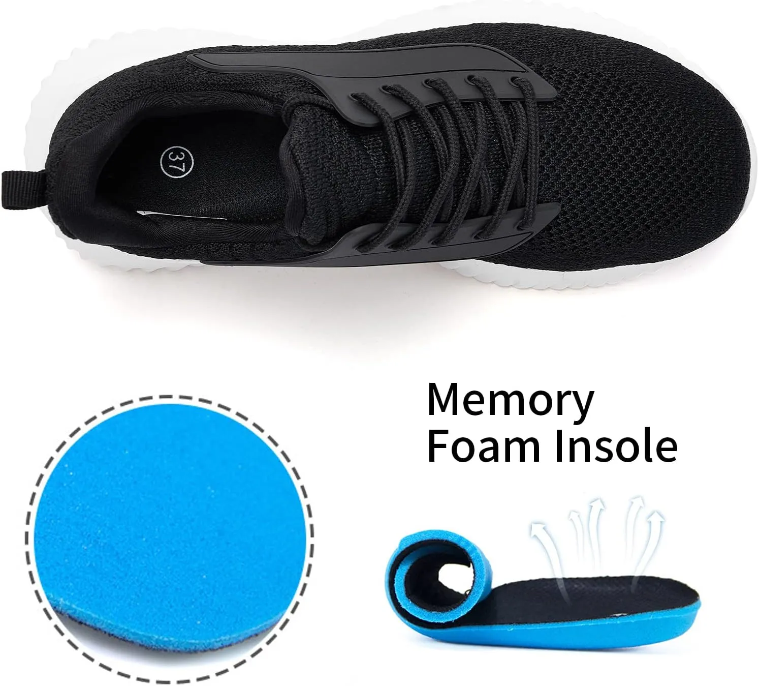 Womens Tennis Shoes Walking Sneakers - Memory Foam Running Slip On Gym Athletic Workout Nursing Comfort Work Shoe Lightweight