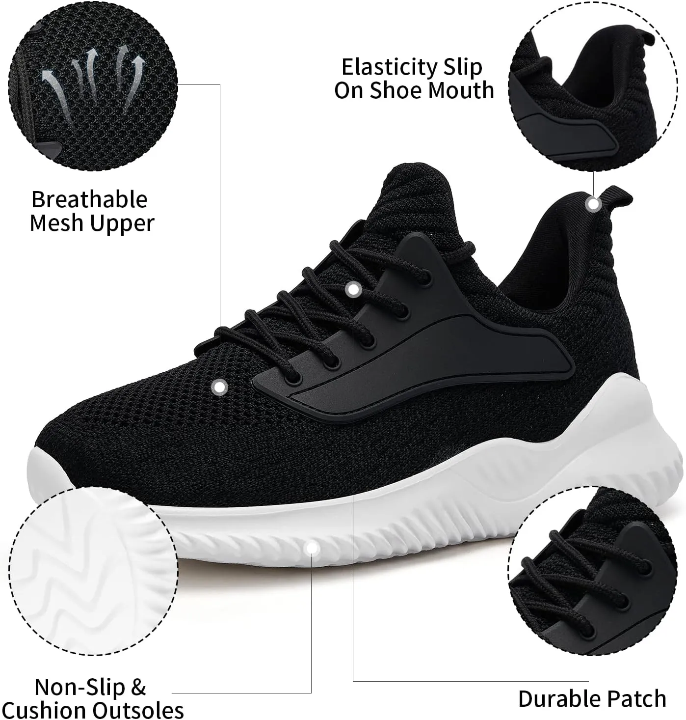 Womens Tennis Shoes Walking Sneakers - Memory Foam Running Slip On Gym Athletic Workout Nursing Comfort Work Shoe Lightweight