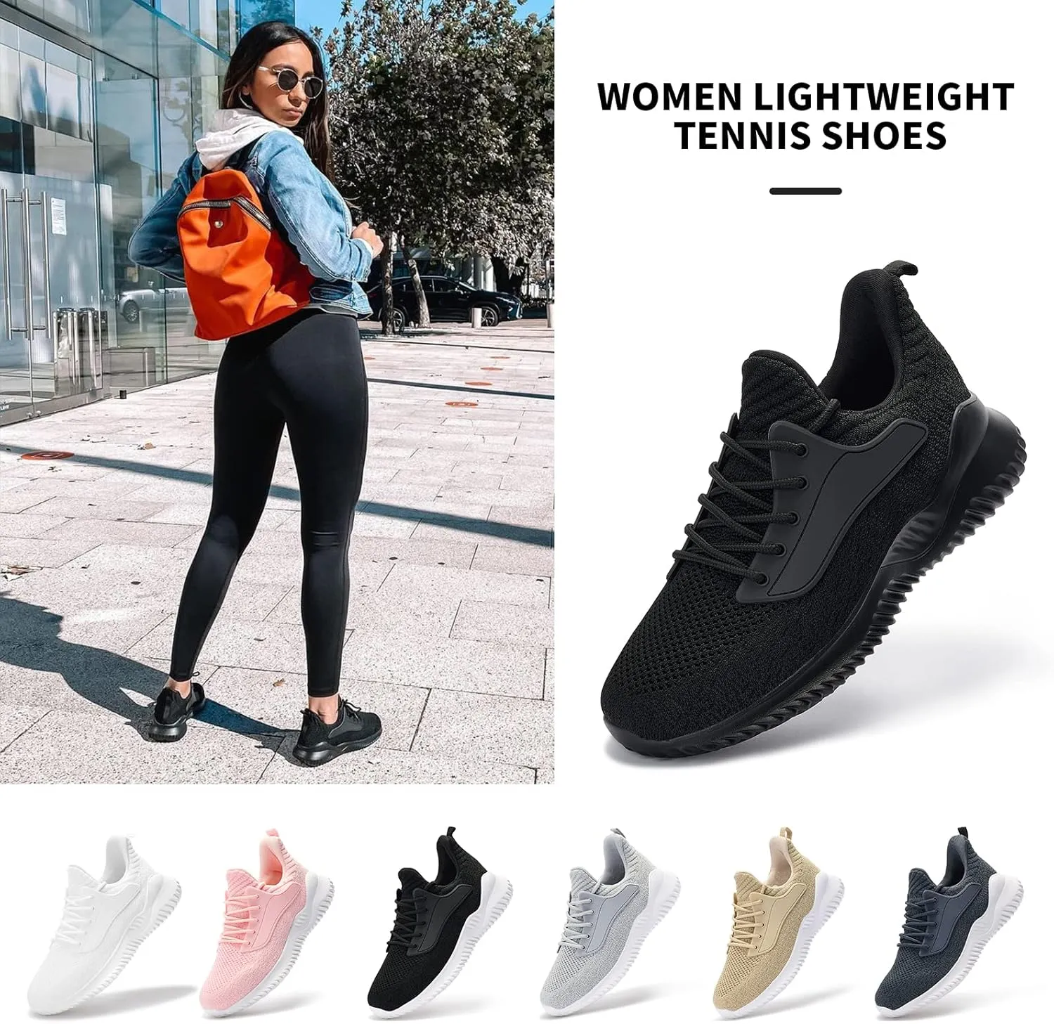 Womens Tennis Shoes Walking Sneakers - Memory Foam Running Slip On Gym Athletic Workout Nursing Comfort Work Shoe Lightweight