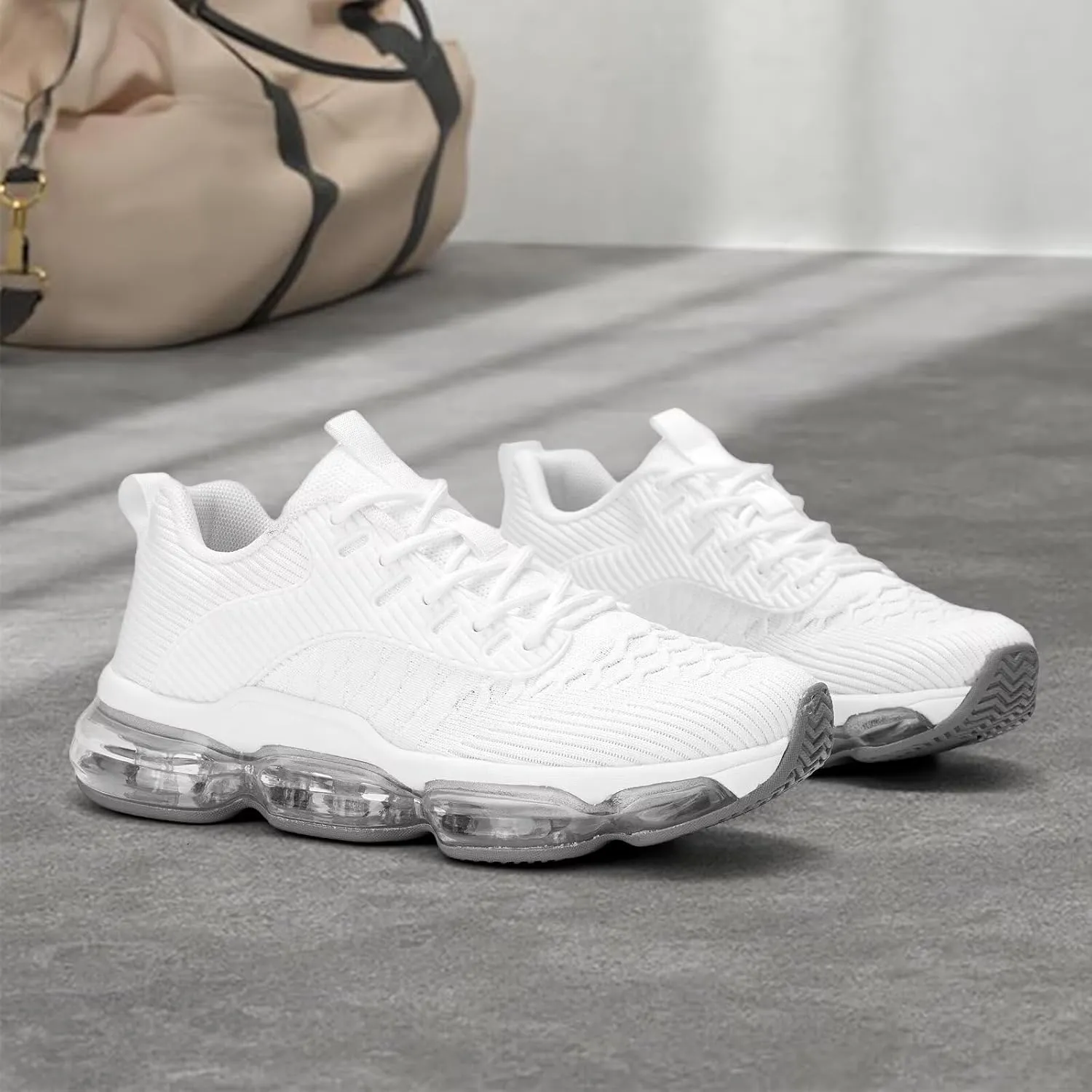 Womens Walking Running Shoes Air Cushion Basketball Sneakers Fashion Tennis Breathable Sport Gym Fitness Cross Trainers Shoes
