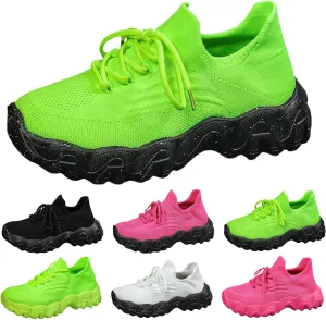 Womens Walking Shoes Mesh Slip On Lace Up Athletic Gym Workout Training Fashion Sneakers Lightweight Breathable Comfortable Tennis Running Shoes