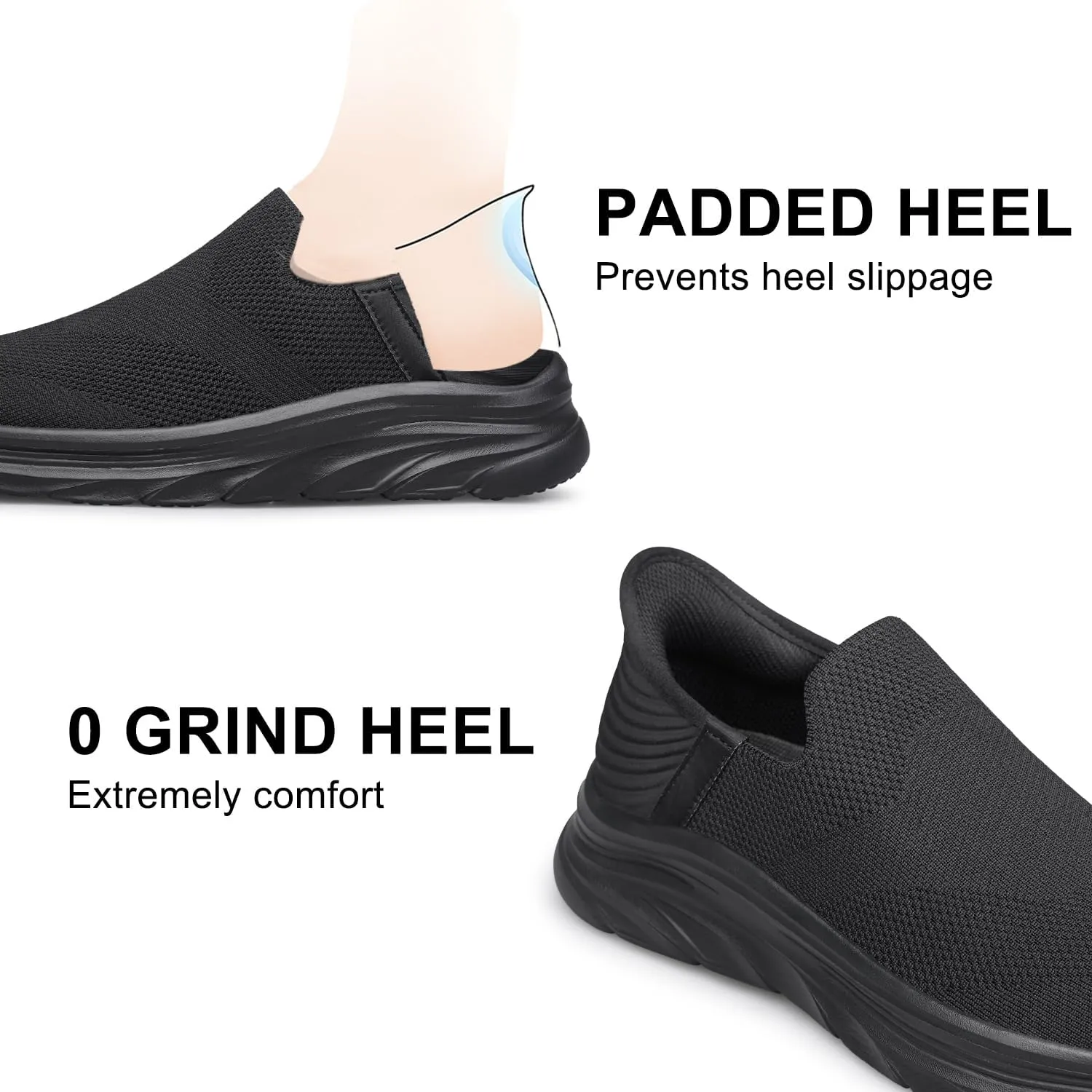 Women's Walking Shoes Slip On Sneakers Comfort Lightweight Non Slip Workout Gym Nurse Shoes