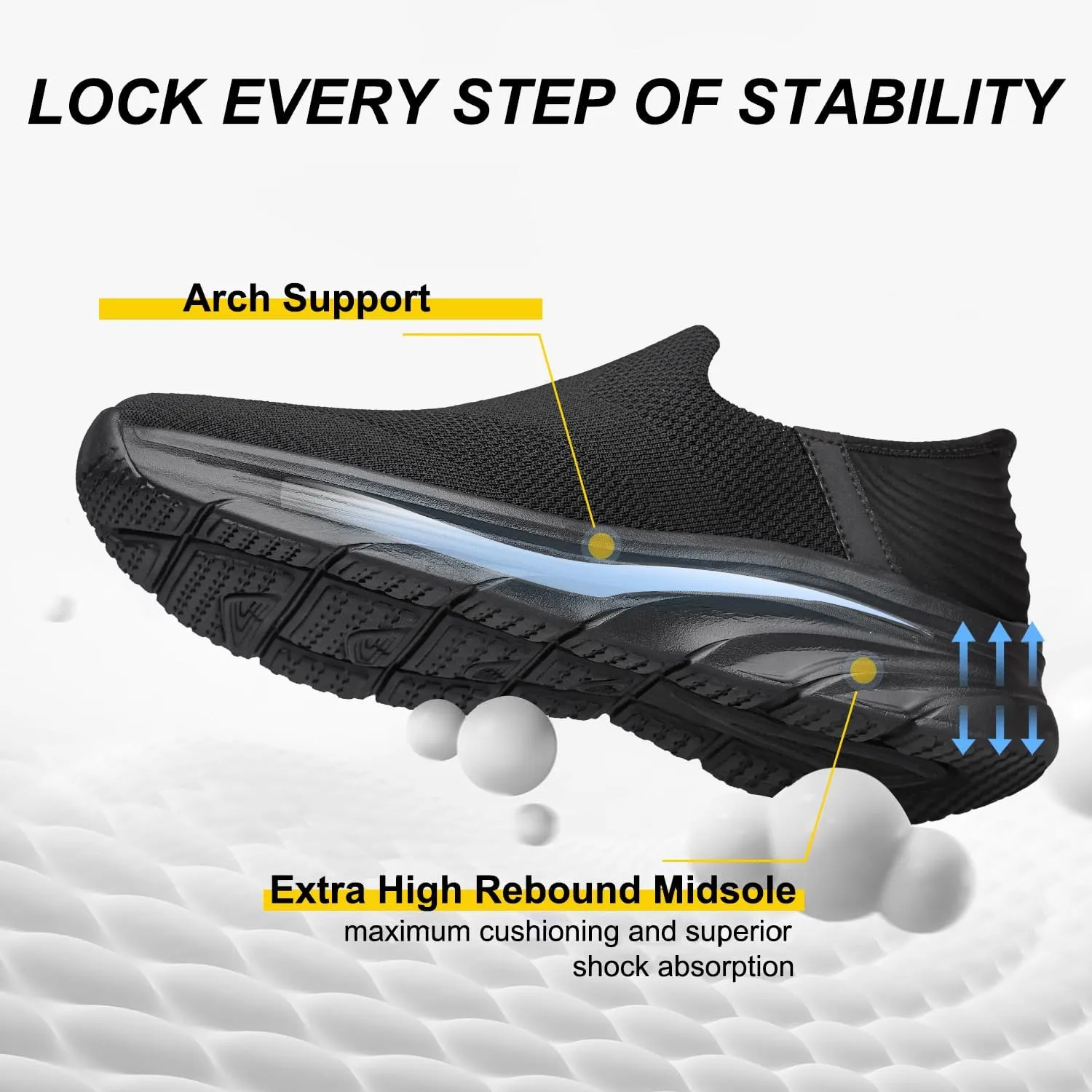 Women's Walking Shoes Slip On Sneakers Comfort Lightweight Non Slip Workout Gym Nurse Shoes
