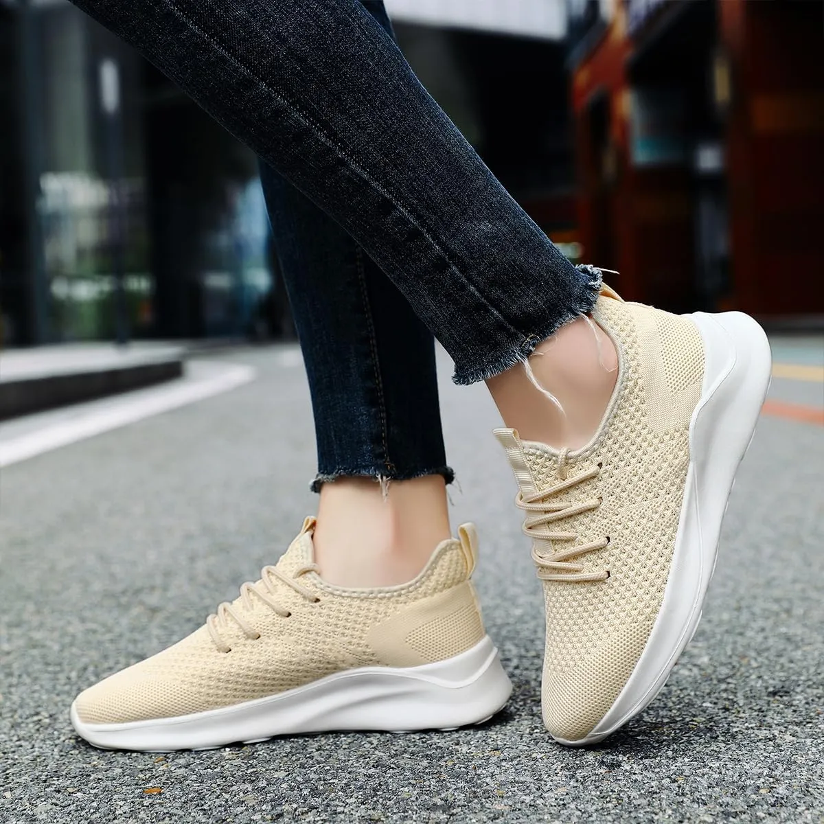 Women's Walking Shoes Tennis Sneakers Casual Lace Up Lightweight Running Shoes Slip On Gym Out Workout Shoes