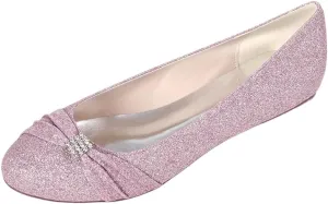 Womens Wedding Shoes Flats Rhinestones Slip On Bride Party Unique Dress Bridesmaid Glitter Sandals