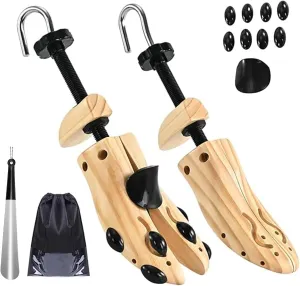 Wooden Shoe Stretcher, Shoe Stretcher Women Men, Pair 4-Way Shoe Widener Stretcher, Shoe Expander For Wide Feet
