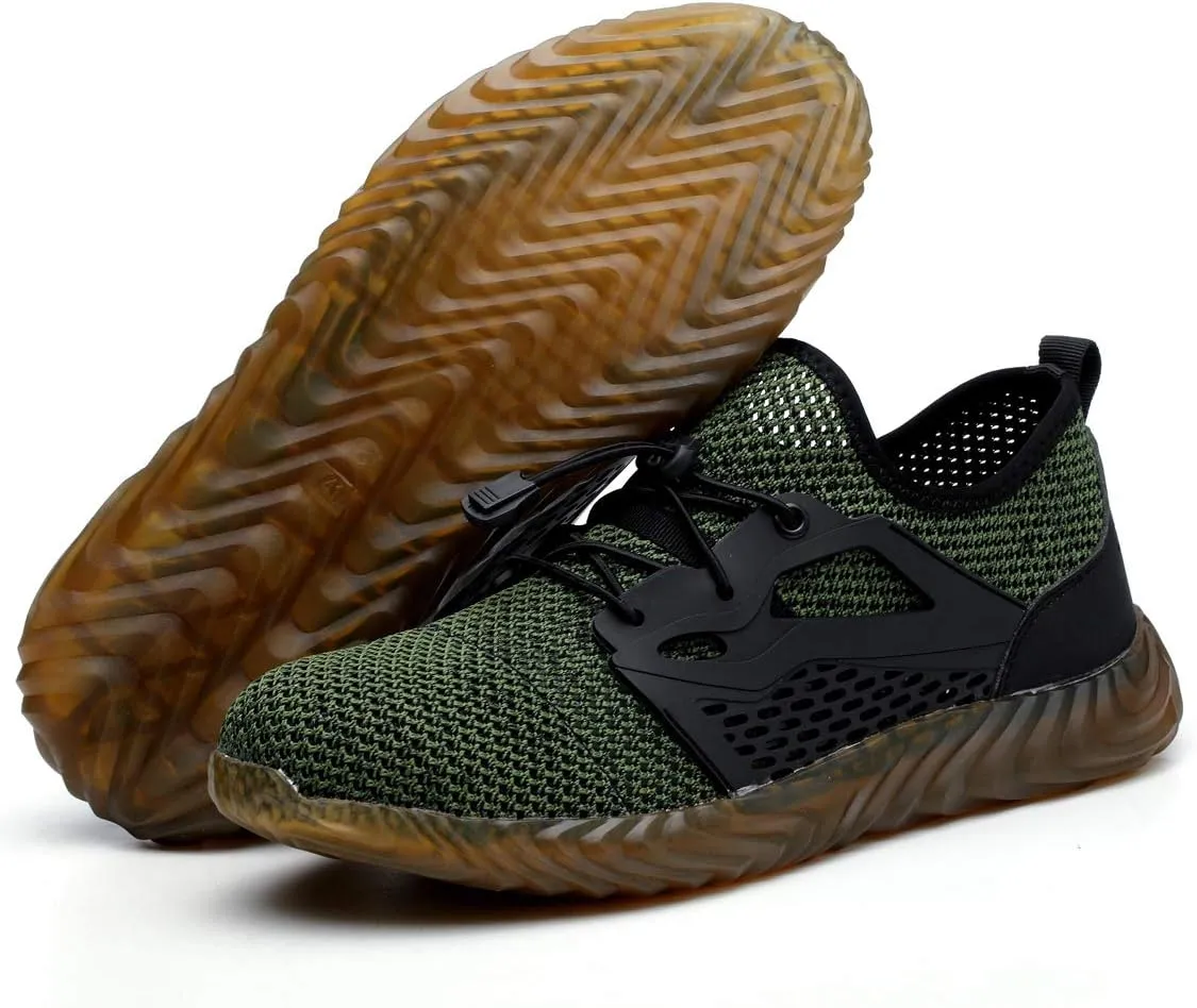 Work Shoes Steel Toe Safety Shoes Puncture Proof Construction Shoes Comfortable Non-Slip Sneakers