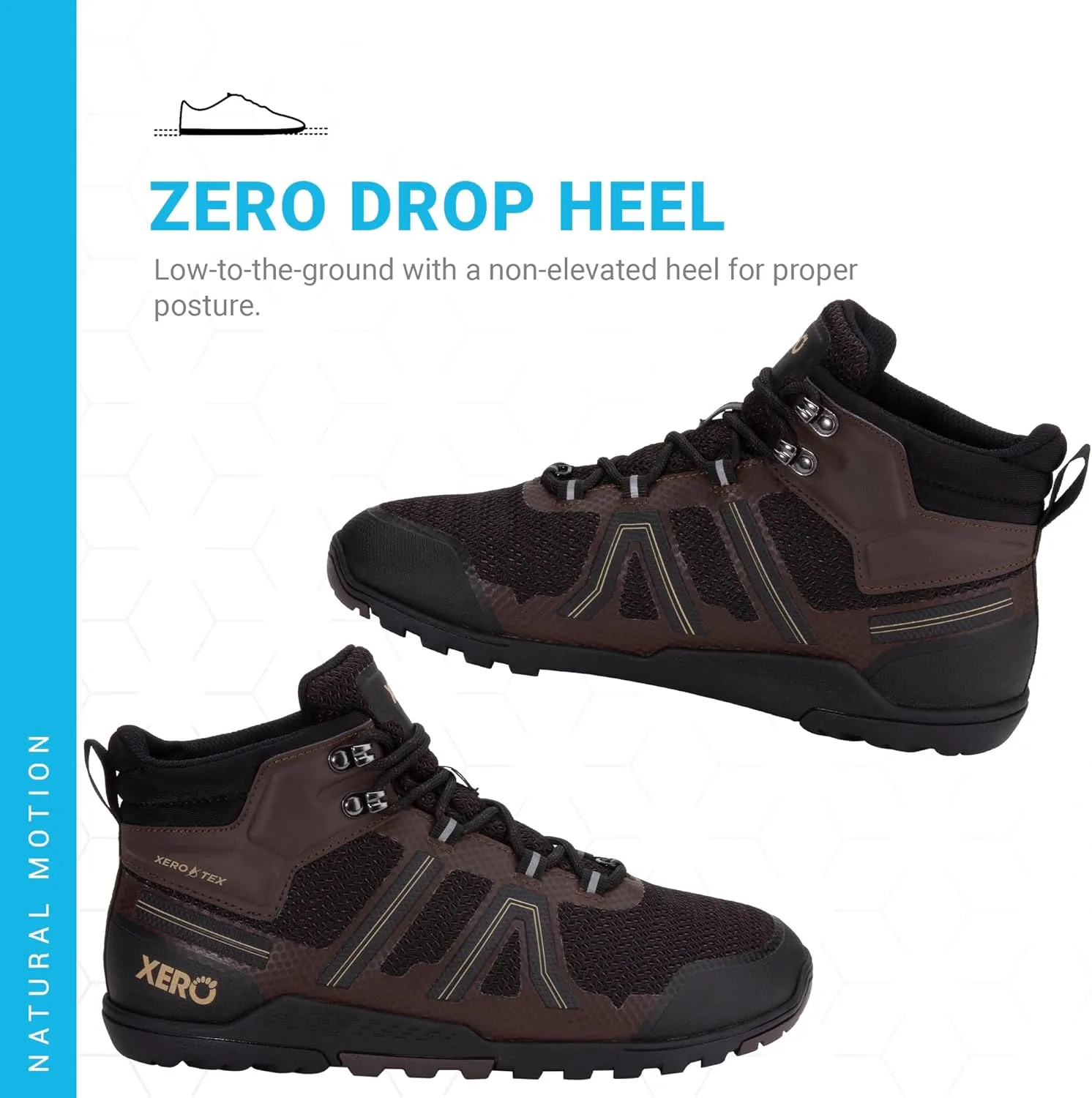 Xero Shoes Barefoot Hiking Shoes for Men | Xcursion Fusion Waterproof Hiking Boots | Zero Drop Shoes for Men, Wide Toe Box, Minimalist