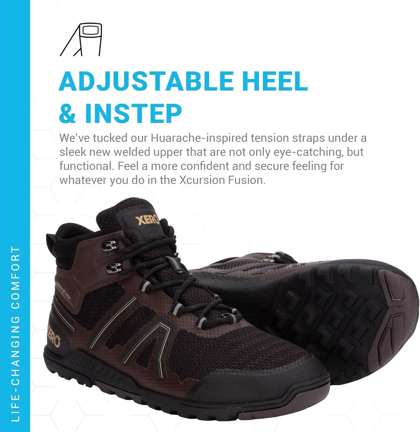 Xero Shoes Barefoot Hiking Shoes for Men | Xcursion Fusion Waterproof Hiking Boots | Zero Drop Shoes for Men, Wide Toe Box, Minimalist