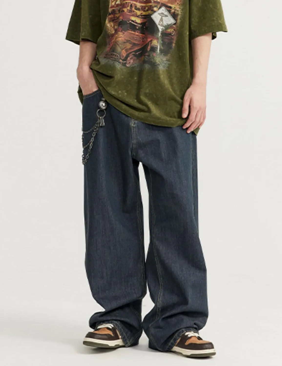Y2k Baggy Jeans Men Hip Hop Jeans Vintage Streetwear Jeans Harajuku Loose Fit Pants Skater Jeans