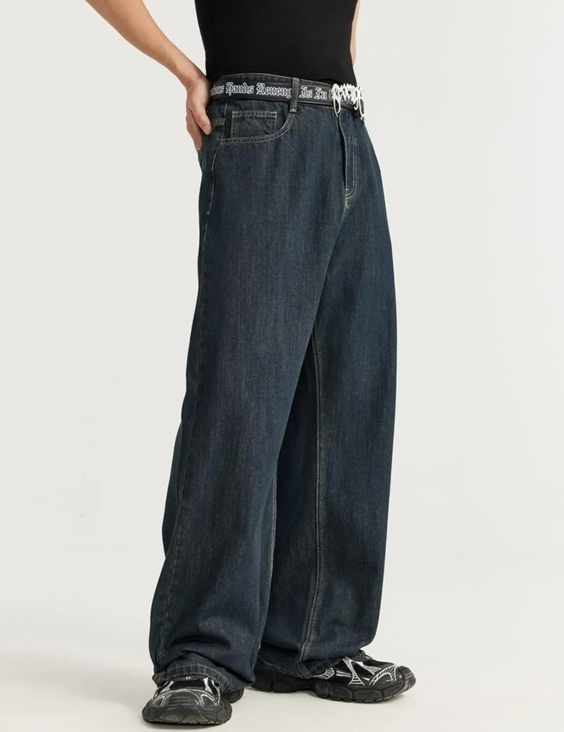Y2k Baggy Jeans Men Hip Hop Jeans Vintage Streetwear Jeans Harajuku Loose Fit Pants Skater Jeans