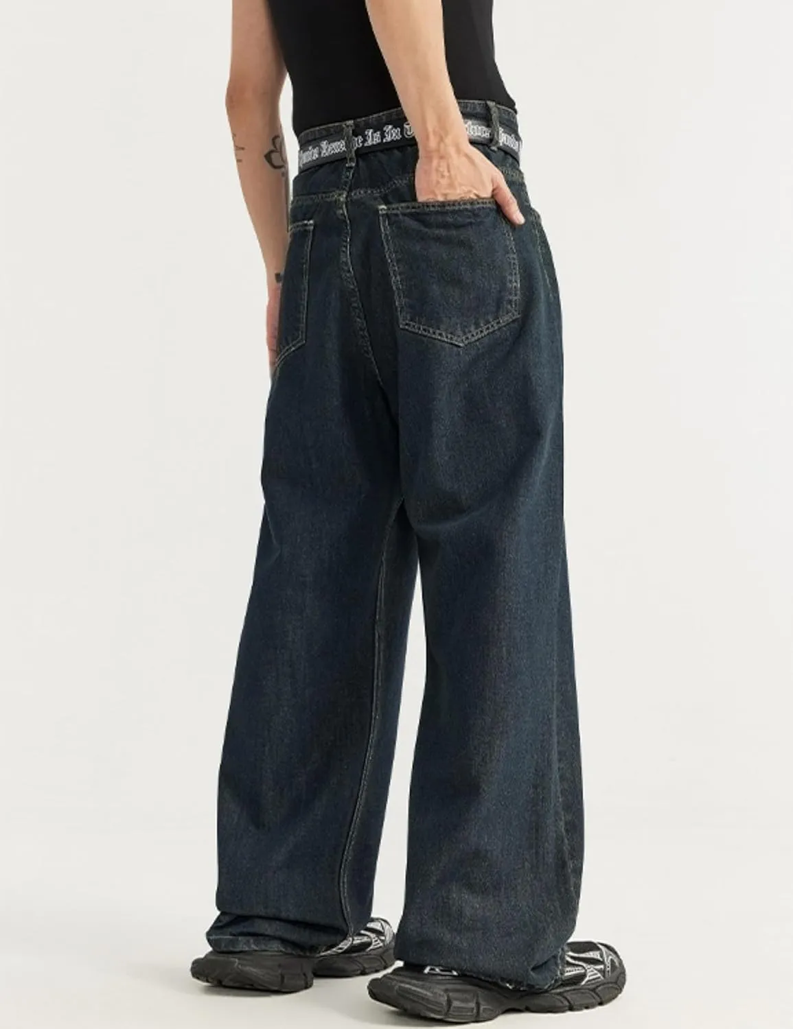Y2k Baggy Jeans Men Hip Hop Jeans Vintage Streetwear Jeans Harajuku Loose Fit Pants Skater Jeans