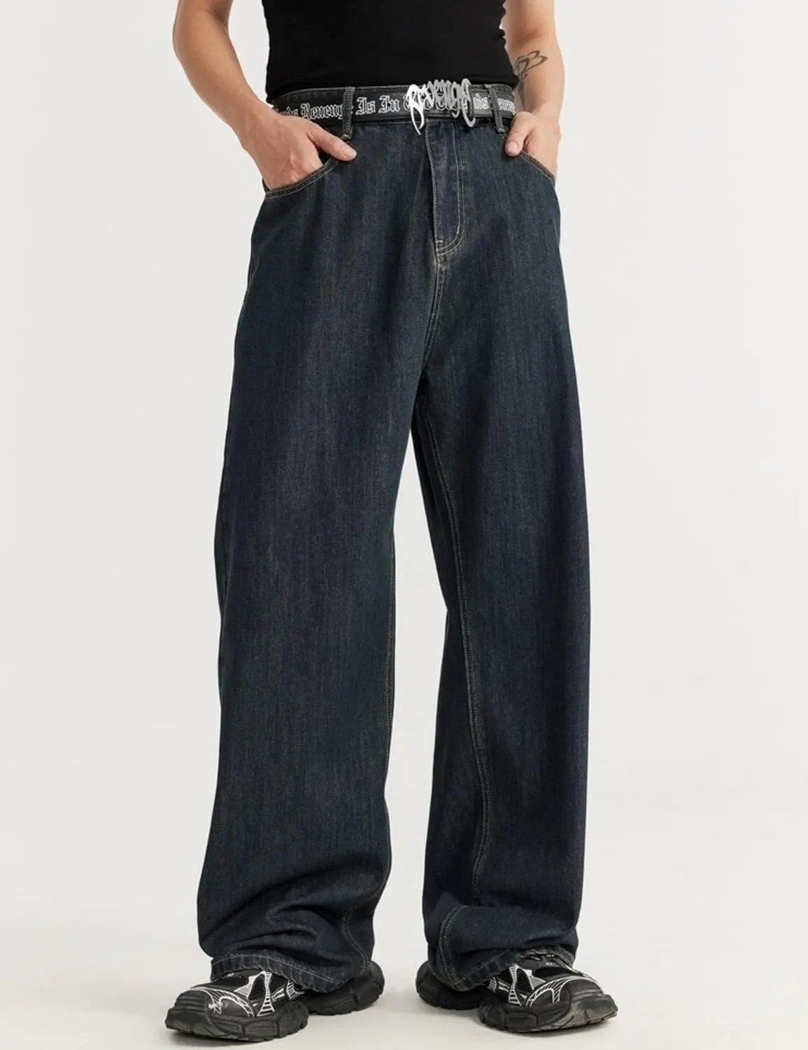 Y2k Baggy Jeans Men Hip Hop Jeans Vintage Streetwear Jeans Harajuku Loose Fit Pants Skater Jeans