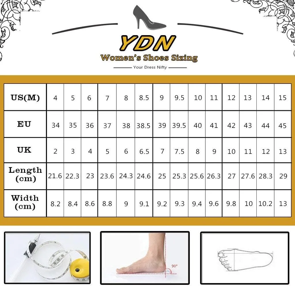 YDN Women Chunky High Heels Round Toe Oxford Chain Loafer Shoes Slip On Leather Office Work Pumps Size 4-16 US