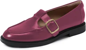 YDN Women's Chic Low Heel Loafers Round Toe Chunky Heels Adjustable Buckled T-Strap Daily Outfit Dressy Casual Formal Shoes Daily Size 4-16 US