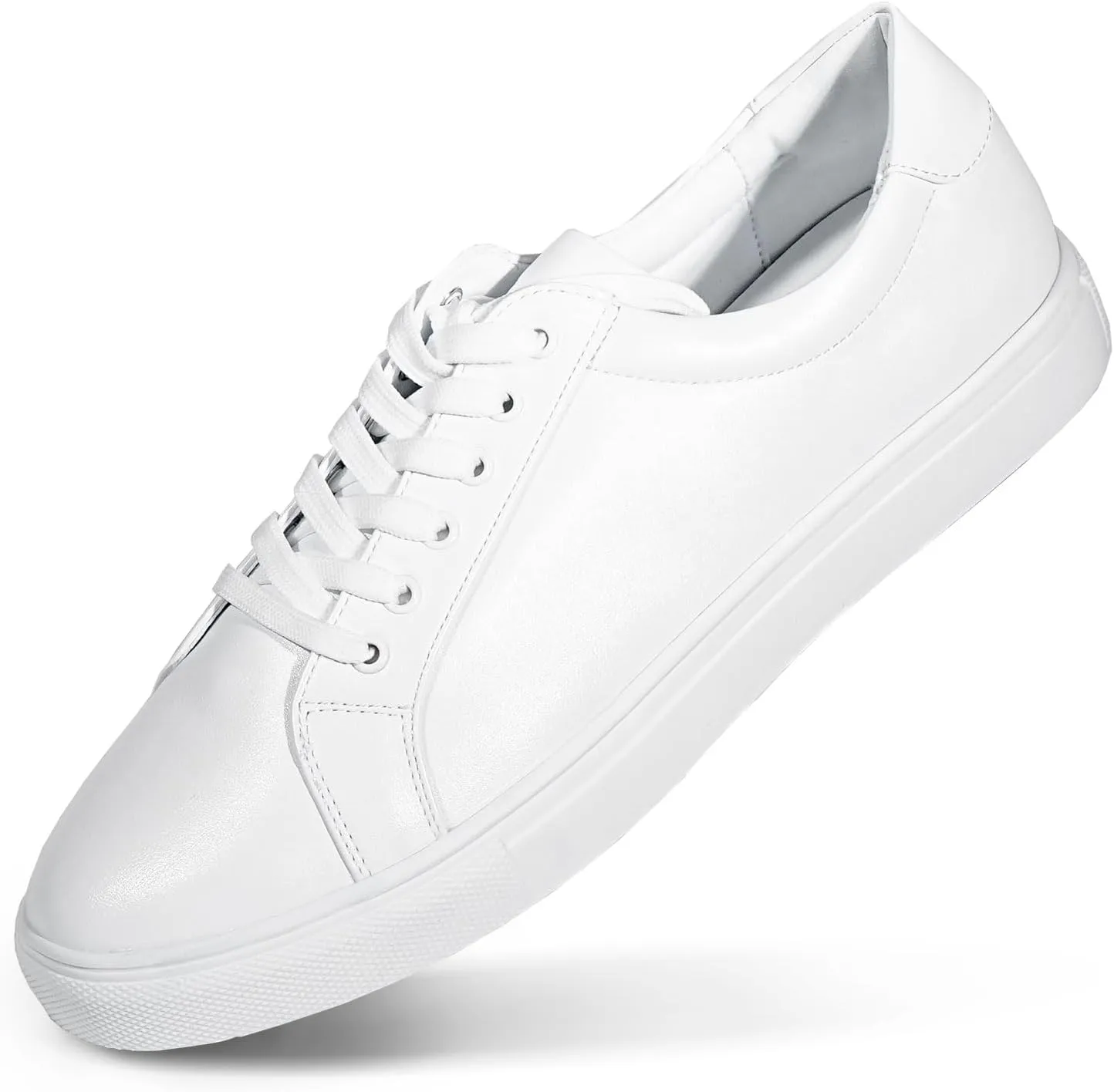 YZ Classic White Sneakers for Women PU Leather Tennis Shoes Low Top Casual Shoes