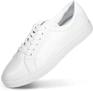 YZ Classic White Sneakers for Women PU Leather Tennis Shoes Low Top Casual Shoes