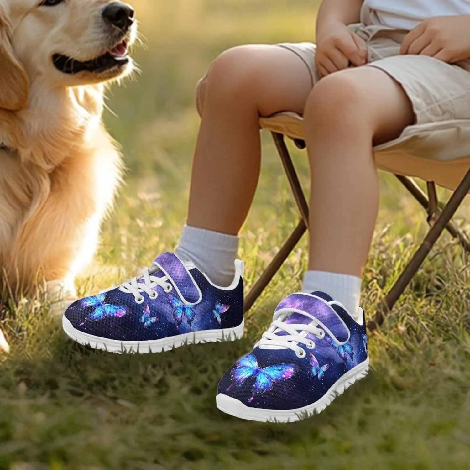 Yzaoxia Unisex Kids Sneakers Hook and Loop Boys Girls Walking Shoes