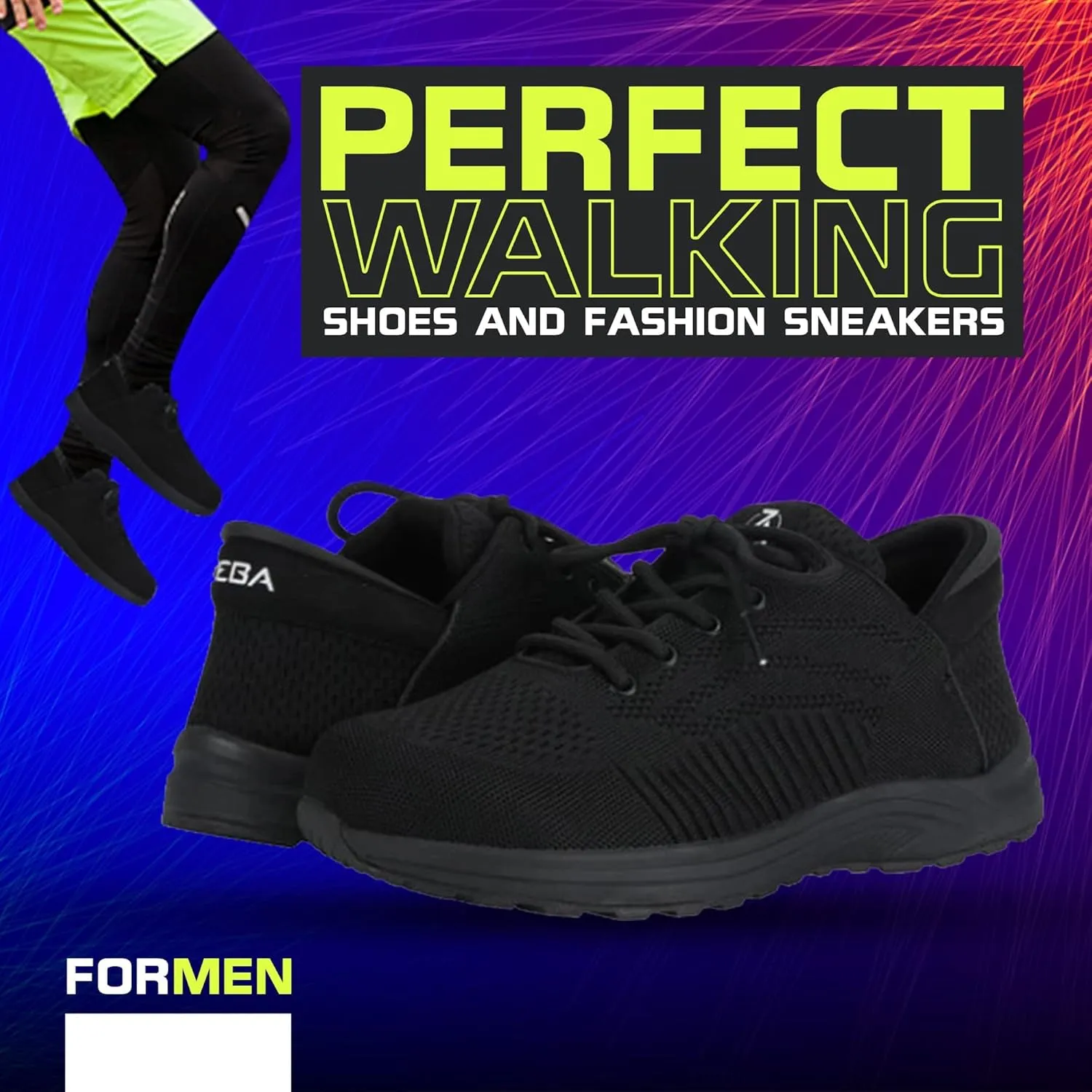 ZEBA Men's Hands Free Slip on Husky Walking Sneakers