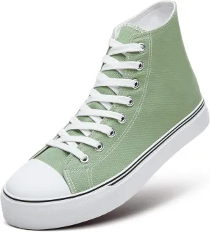 ZGR Men's High Top Canvas Sneakers Lace Up Classic Casual Walking Shoes